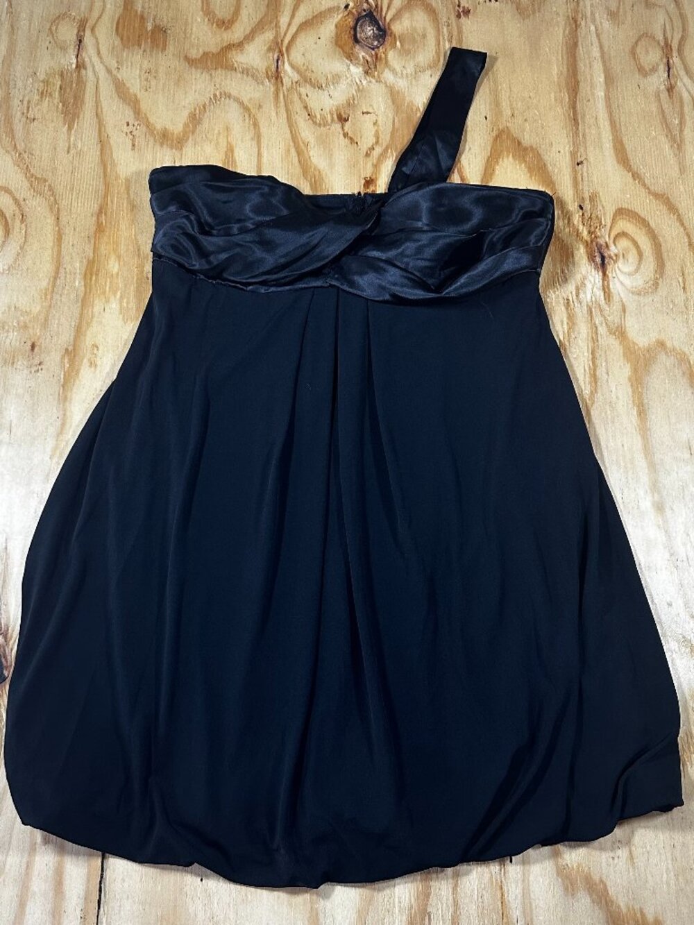 BCX Black One Shoulder Bubble Hem Dress - Size 13
